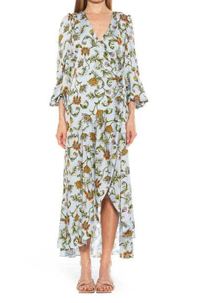 Shop Alexia Admor Ruffle Wrap Maxi Dress In Slate Paisley