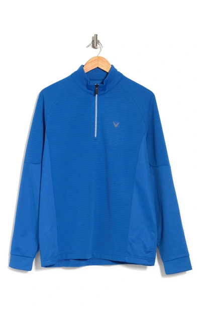 Shop Callaway Golf Ottoman Tech Fleece 1/4 Zip Pullover In Magnetic Blue