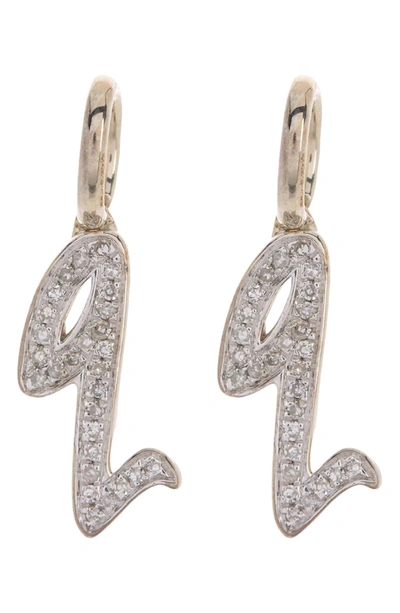 Shop Monica Vinader Alphabet Diamond Pavé Pendant Charm In Sterling Silver