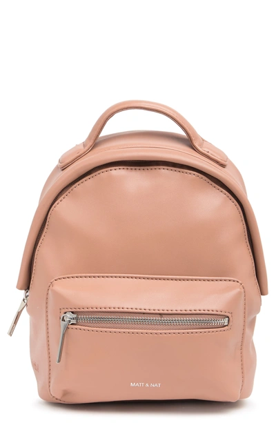 Matt And Nat Bali Mini Loom Vegan Leather Mini Backpack In Cafe