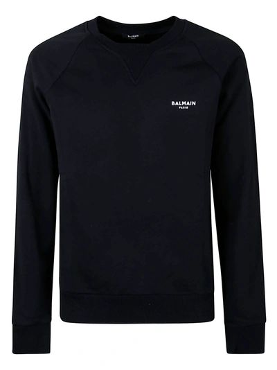 Shop Balmain Logo Chest Sweatshirt In Black