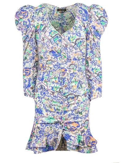 Shop Isabel Marant Silk-blend Long Dress In Fantasia