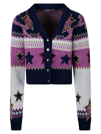 Shop Rabanne Star Cropped Cardigan In Multicolor