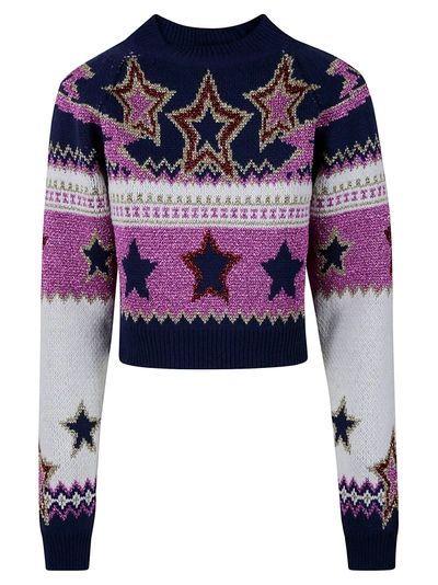 Shop Rabanne Cropped Star Sweater In Multicolor