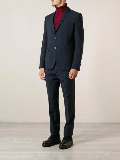 Shop Fendi Classic Slim Fit Suit In Blue