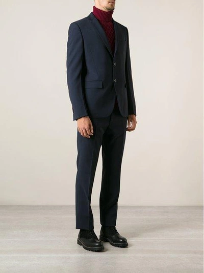Shop Fendi Classic Slim Fit Suit In Blue
