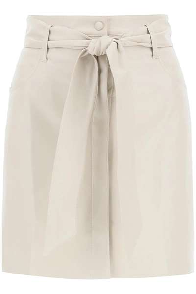 Shop Nanushka Meda Mini Skirt In Creme (beige)