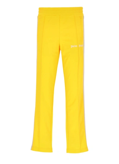 Shop Palm Angels Logo Track Pant In Yellow Whi