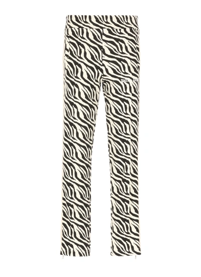 Shop Palm Angels Animalier Jacquard Track Pant In Black Whit