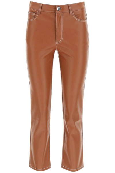 Shop Staud Cropped Elliot Trousers In Whiskey (brown)