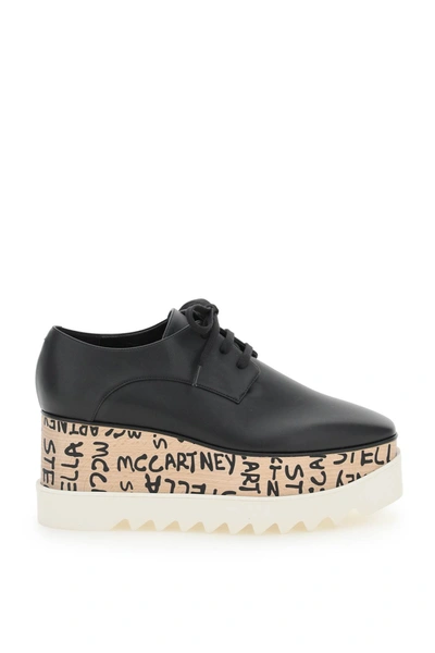 Shop Stella Mccartney Elyse Lace-up Shoes With Ed Curtis Logo In Black (black)