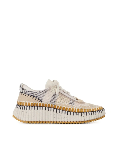 Shop Chloé Nama Sneakers In Biscotti Beige