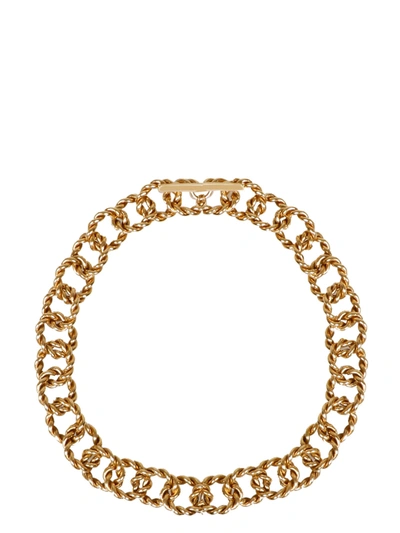 Shop Saint Laurent Choker Twist Ring In Metallic