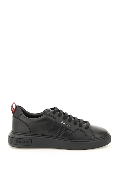 Shop Bally New Maxim Leather Sneakers In Black (black)