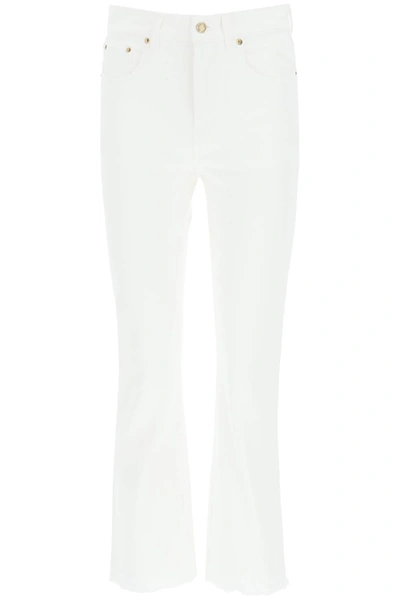 Shop Golden Goose Journey Cropped Flare Jeans In White (white)