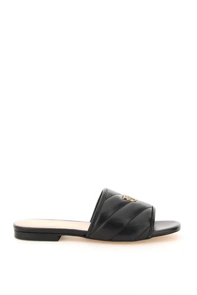 Shop Pinko Quilted Nappa Leather Molly Mules In Nero Limousine (black)