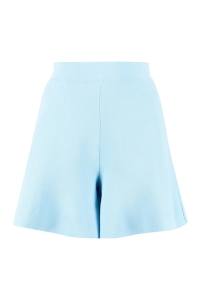 Shop Stella Mccartney Knitted Shorts In Blue