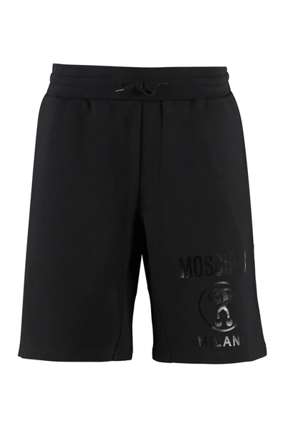 Shop Moschino Cotton Bermuda Shorts In Black