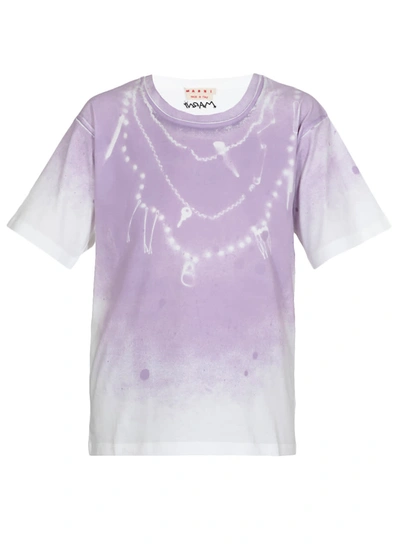 Shop Marni Stencil T-shirt In Prune Violet