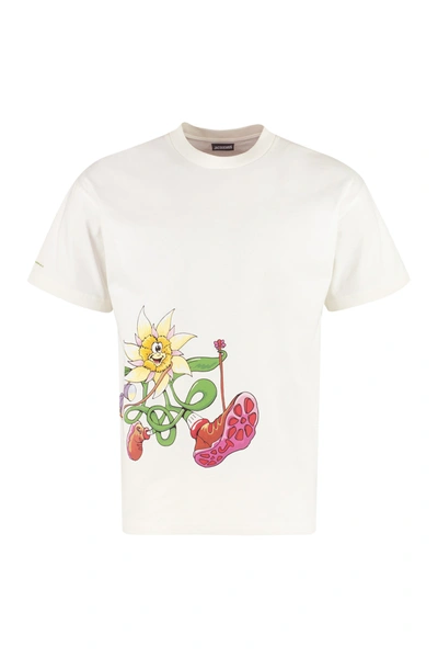 Shop Jacquemus Randonnée Printed Cotton T-shirt In White