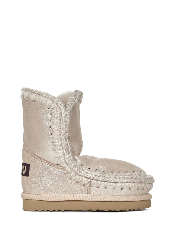 Mou Kids Eskimo metallic shearling-lined boots - Pink