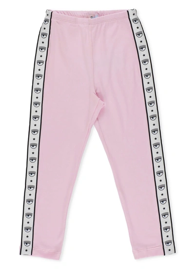 Shop Chiara Ferragni X Monnalisa: Logomania Leggings In Pink