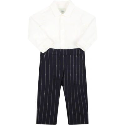Shop Fendi Multicolor Suit For Baby Boy With Iconic Ff