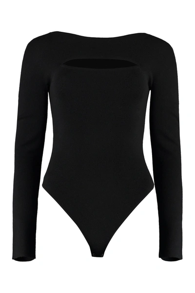 Shop Michael Michael Kors Knitted Bodysuit In Black