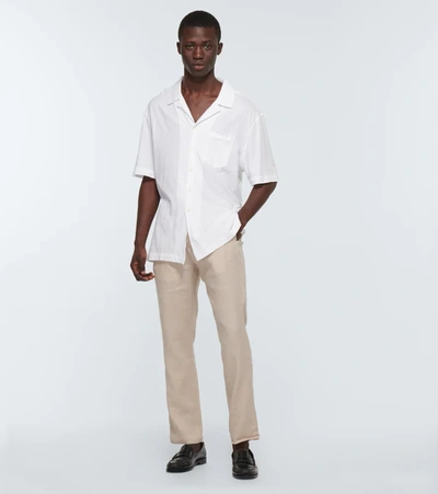 Frescobol Carioca Oscar Drawstring Chino Trousers In Nude