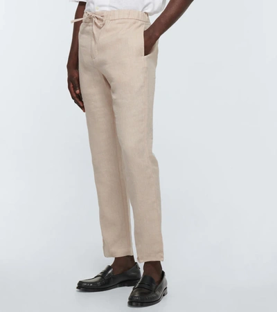 Frescobol Carioca Oscar Drawstring Chino Trousers In Nude