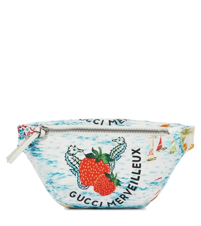 Shop Gucci Printed Belt Bag In Lt Bl.red/d.wh/em.fe