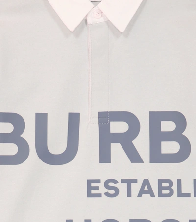 Shop Burberry Horseferry Cotton Polo Shirt In Sterling Grey