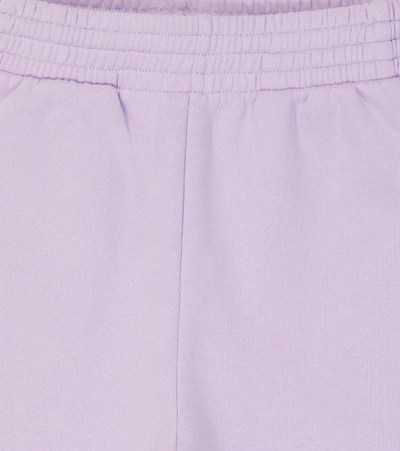 Shop Mm6 Maison Margiela Logo-embroidered Jersey Shorts In Lilac