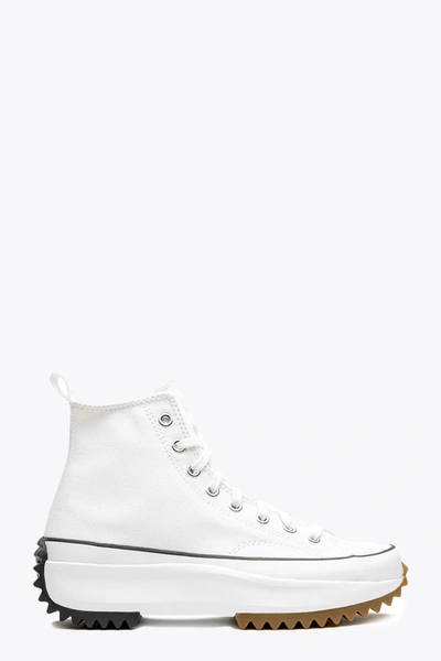 Shop Converse Run Star Hike White Canvas Hi Top Lace Up Sneaker In Bianco/nero
