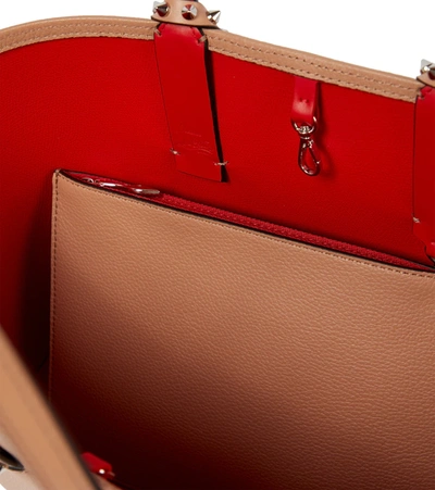 Shop Christian Louboutin Cabata Small Leather Tote In Nude/nude