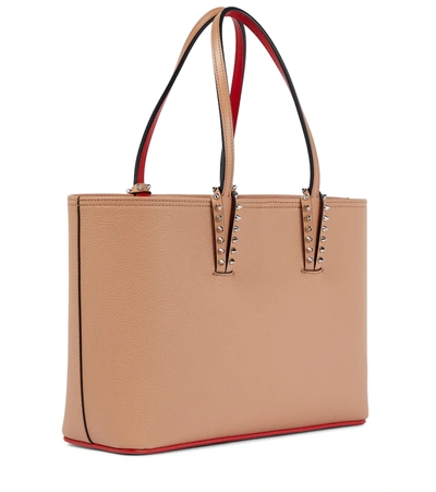 Shop Christian Louboutin Cabata Small Leather Tote In Nude/nude