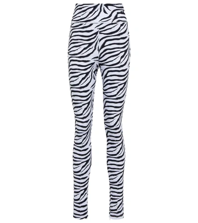 Shop Rotate Birger Christensen Elodie Zebra Print High-rise Leggings In Zebra Aop