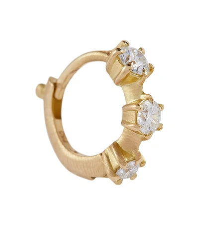 Shop Jade Trau Kismet Mini 18kt Gold Earrings With Diamonds In Yellow Gold