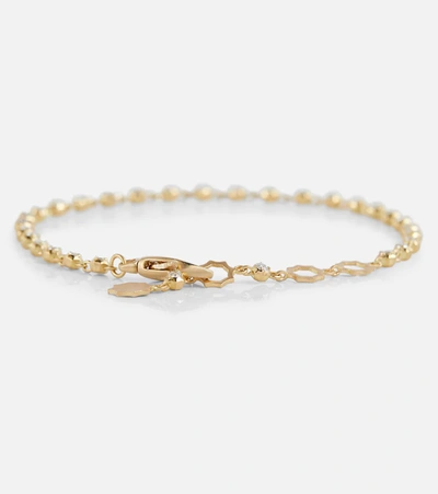 Shop Jade Trau Small Sophisticate Line 18kt Gold Bracelet With Diamonds In Yellow Gold
