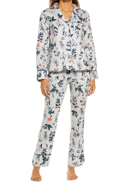 Joules Sleeptight Pajamas In Silver Florals