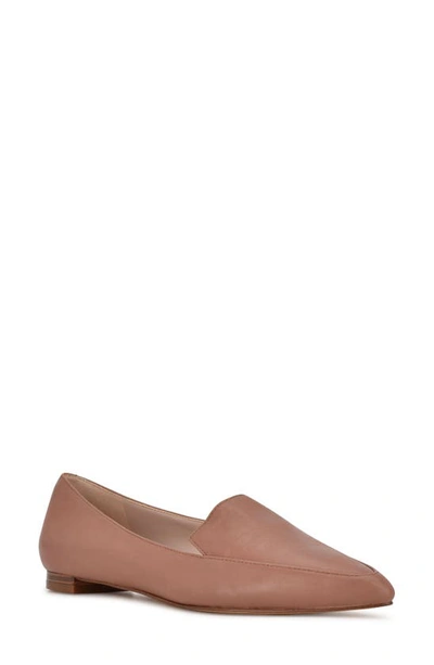 Shop Nine West 'abay' Pointy Toe Loafer In Medium Brown Leather