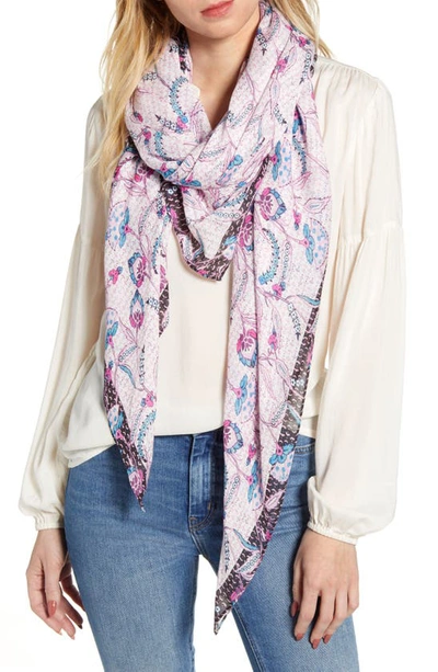Shop Rebecca Minkoff Fan Floral Large Square Scarf In Pink