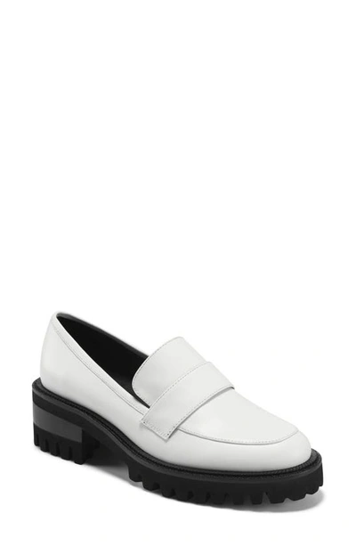 Shop Aerosoles Ronnie Platform Loafer In White Leather