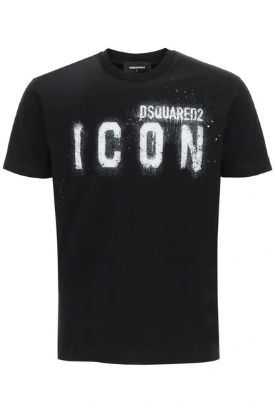 Shop Dsquared2 Icon Spray T-shirt In Mixed Colours