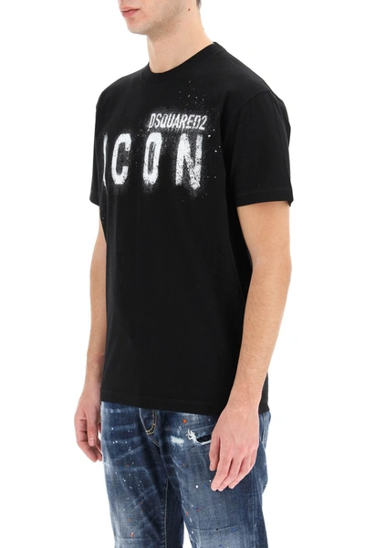 Shop Dsquared2 Icon Spray T-shirt In Mixed Colours