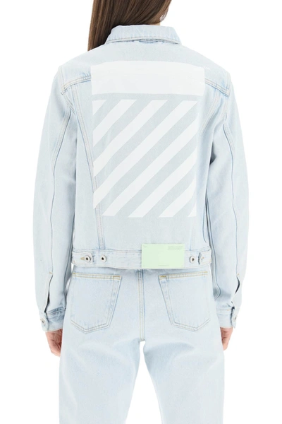 Shop Off-white Diagonals Denim Jacket In Blue