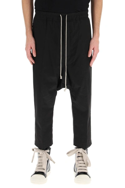 Shop Rick Owens Cropped Trousers In Black