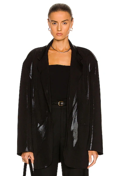 Shop Norma Kamali Oversized Single Breasted Jacket In Black
