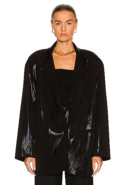 Shop Norma Kamali Oversized Single Breasted Jacket In Black