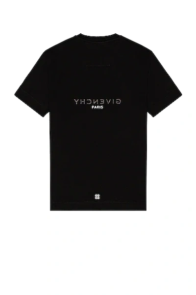 Givenchy Cotton Reverse Slim Fit T-shirt With Signature Print In Black